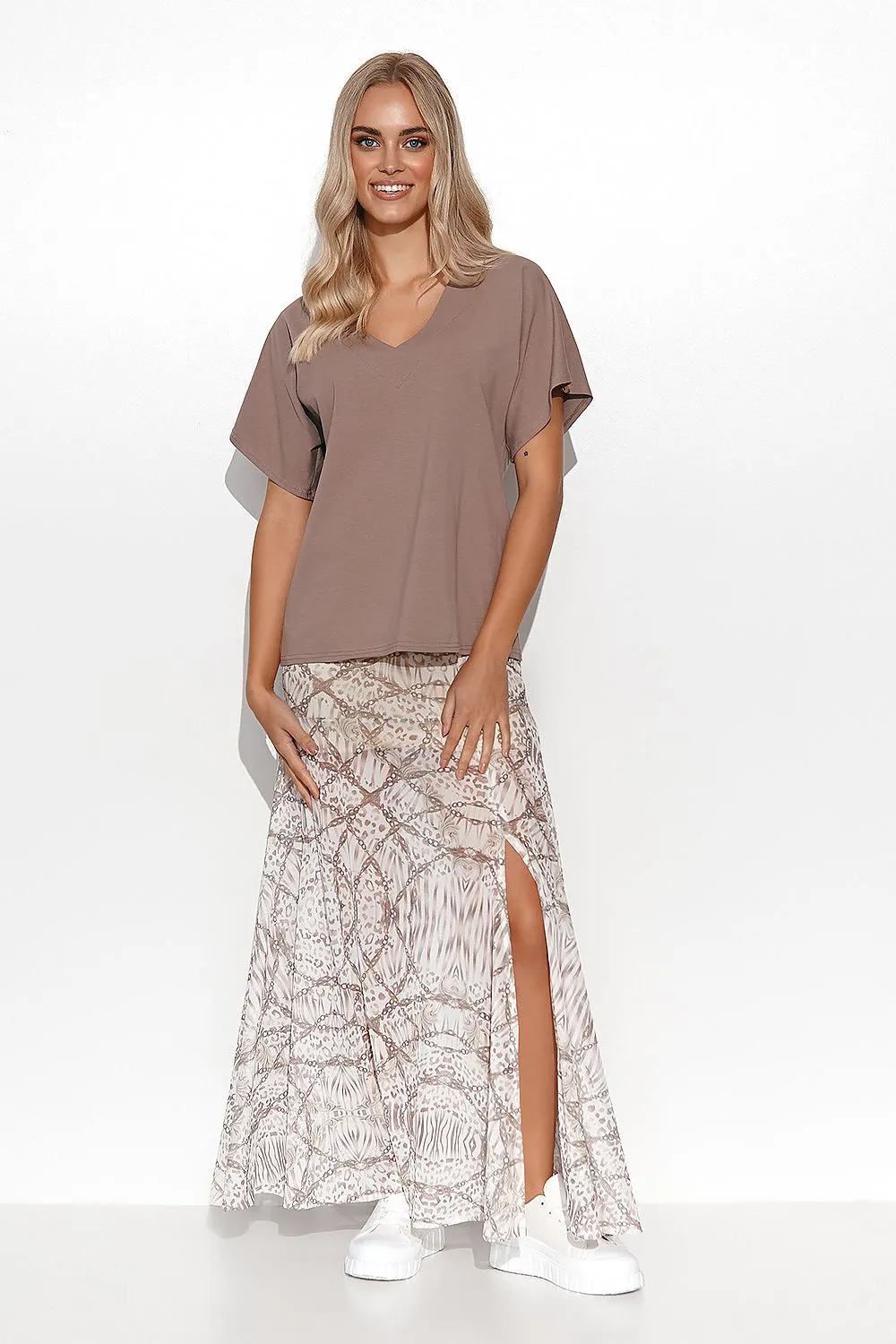 Heart Neck Loose-Fit Blouse