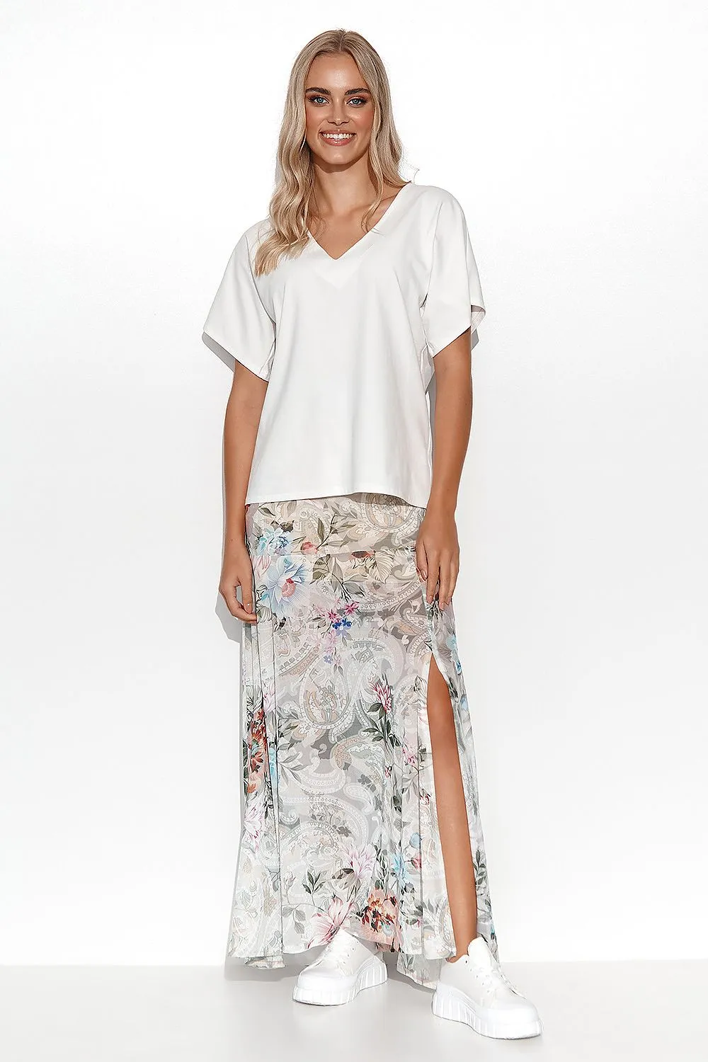 Heart Neck Loose-Fit Blouse