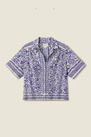 Helene Blouse in Hydra Border