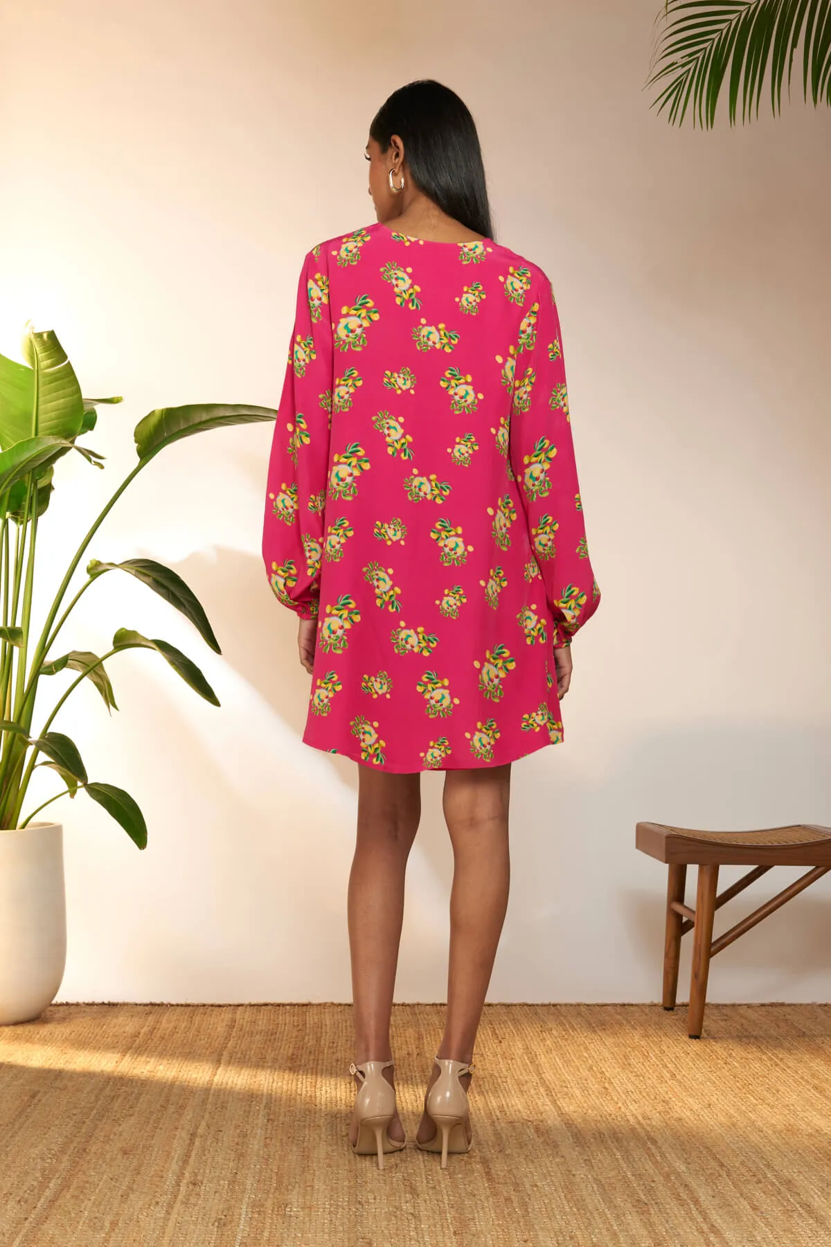 Hot pink lemon frenzy mini dress