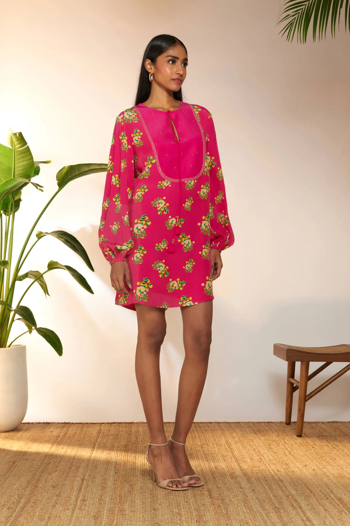 Hot pink lemon frenzy mini dress