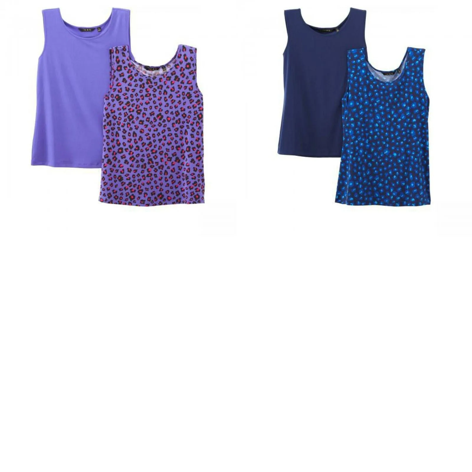 IMAN Women's Plus Size 2 Pack Global Chic Luxury Resort Tank Tops