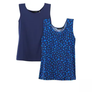 IMAN Women's Plus Size 2 Pack Global Chic Luxury Resort Tank Tops