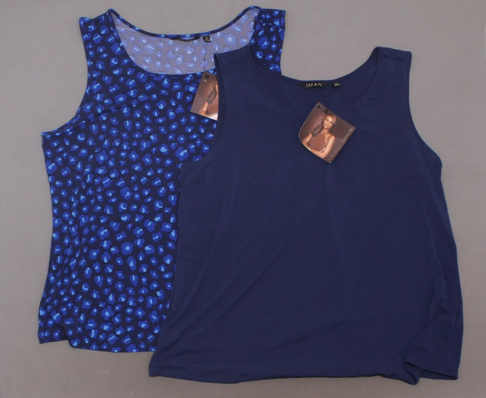 IMAN Women's Plus Size 2 Pack Global Chic Luxury Resort Tank Tops