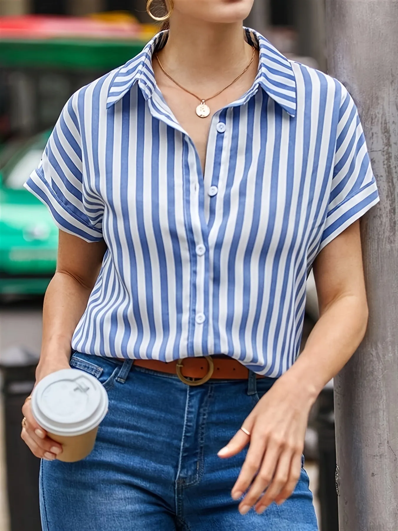 Isla™| Striped Breeze Button Shirt