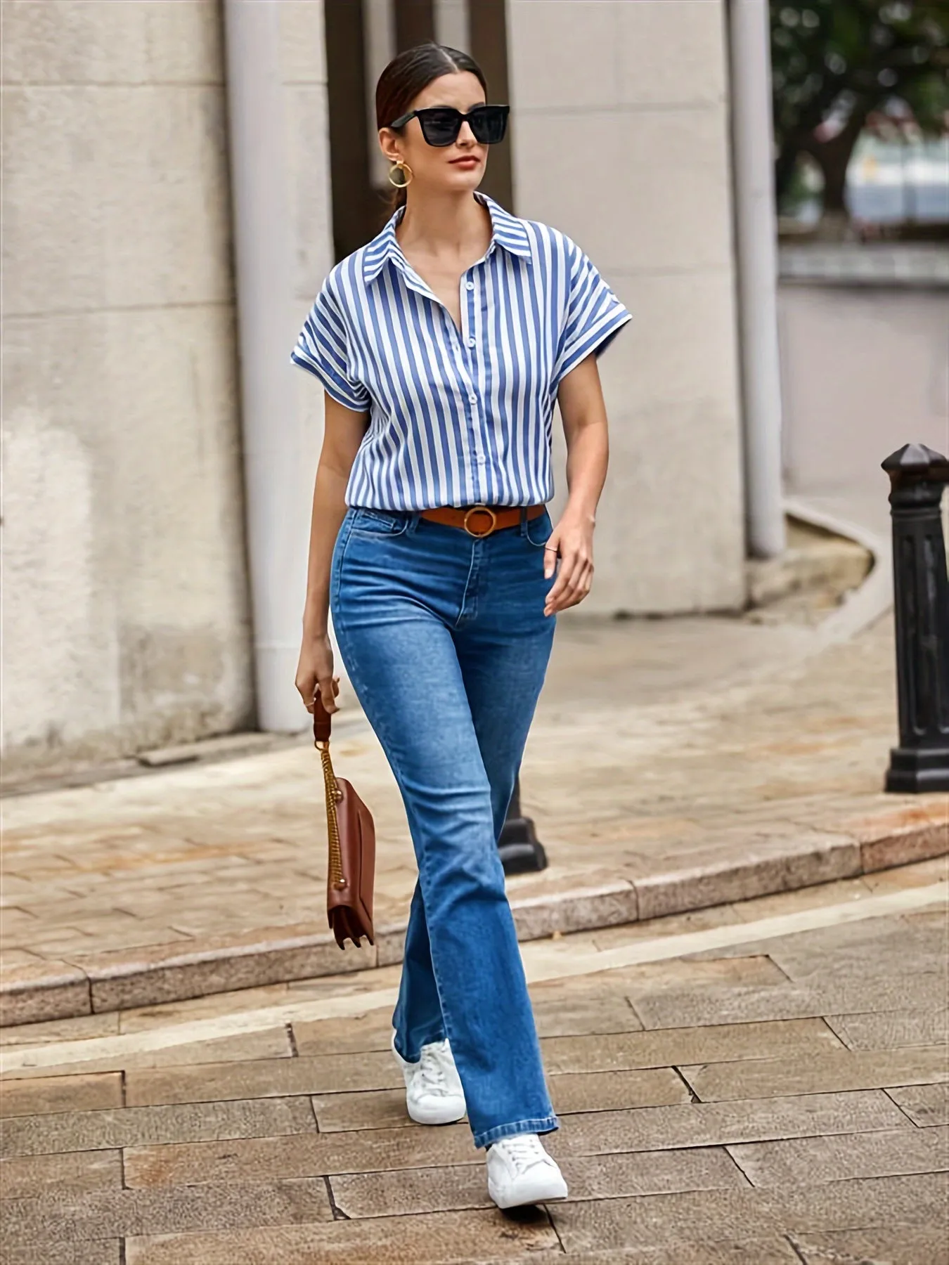 Isla™| Striped Breeze Button Shirt