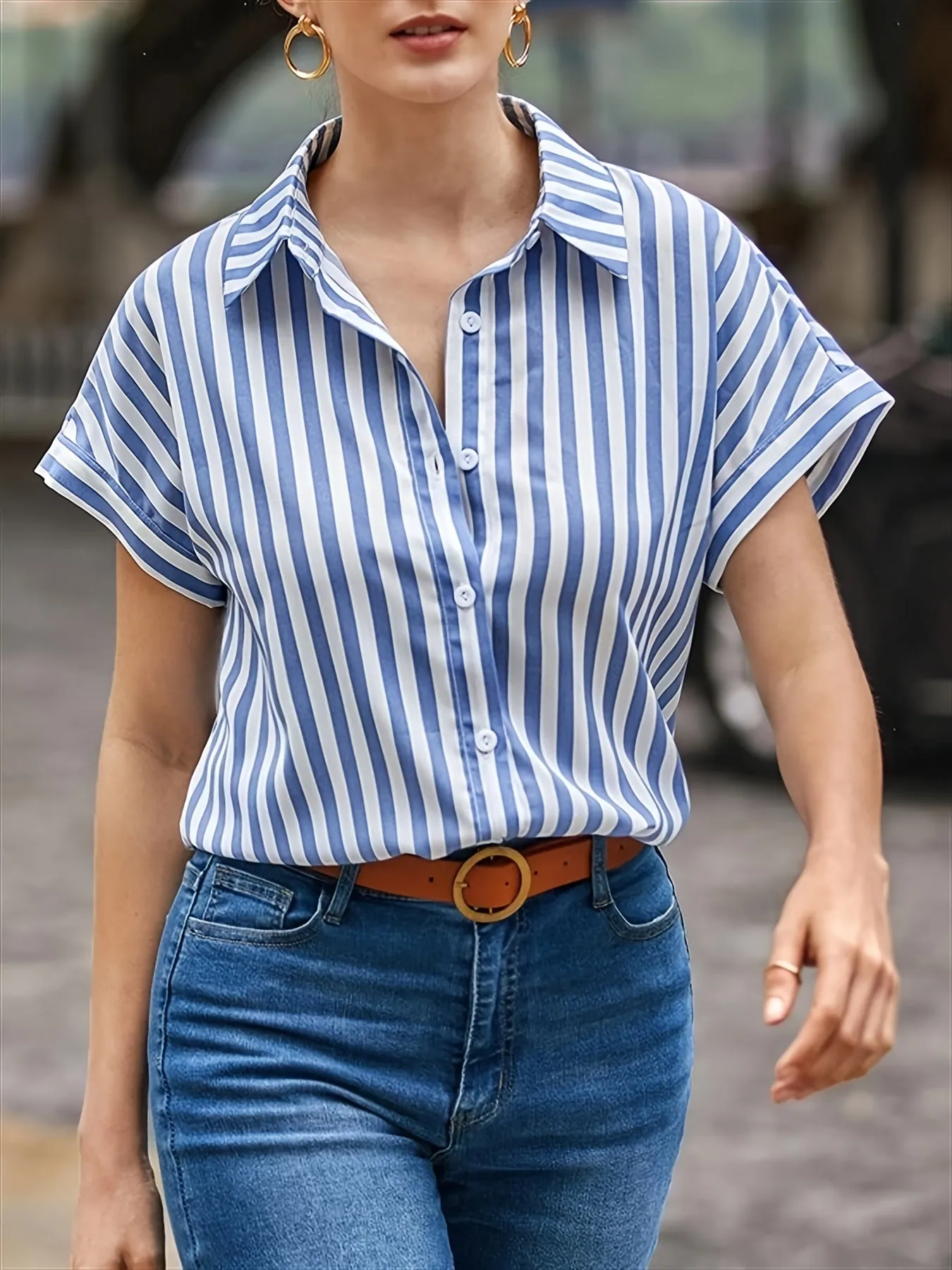 Isla™| Striped Breeze Button Shirt