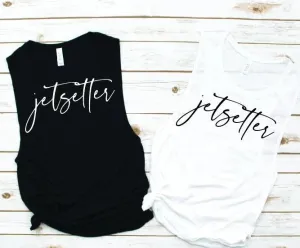 Jetsetter Muscle Tank - Vacation Tees by Hustle and Soul Clothing