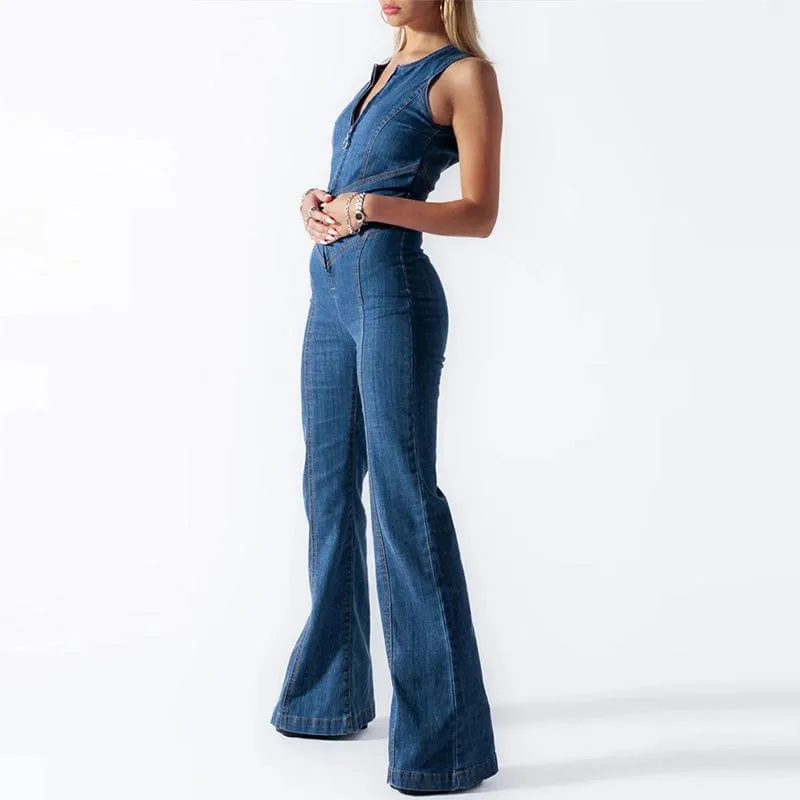 JLucie Backless Heart Denim Jumpsuit