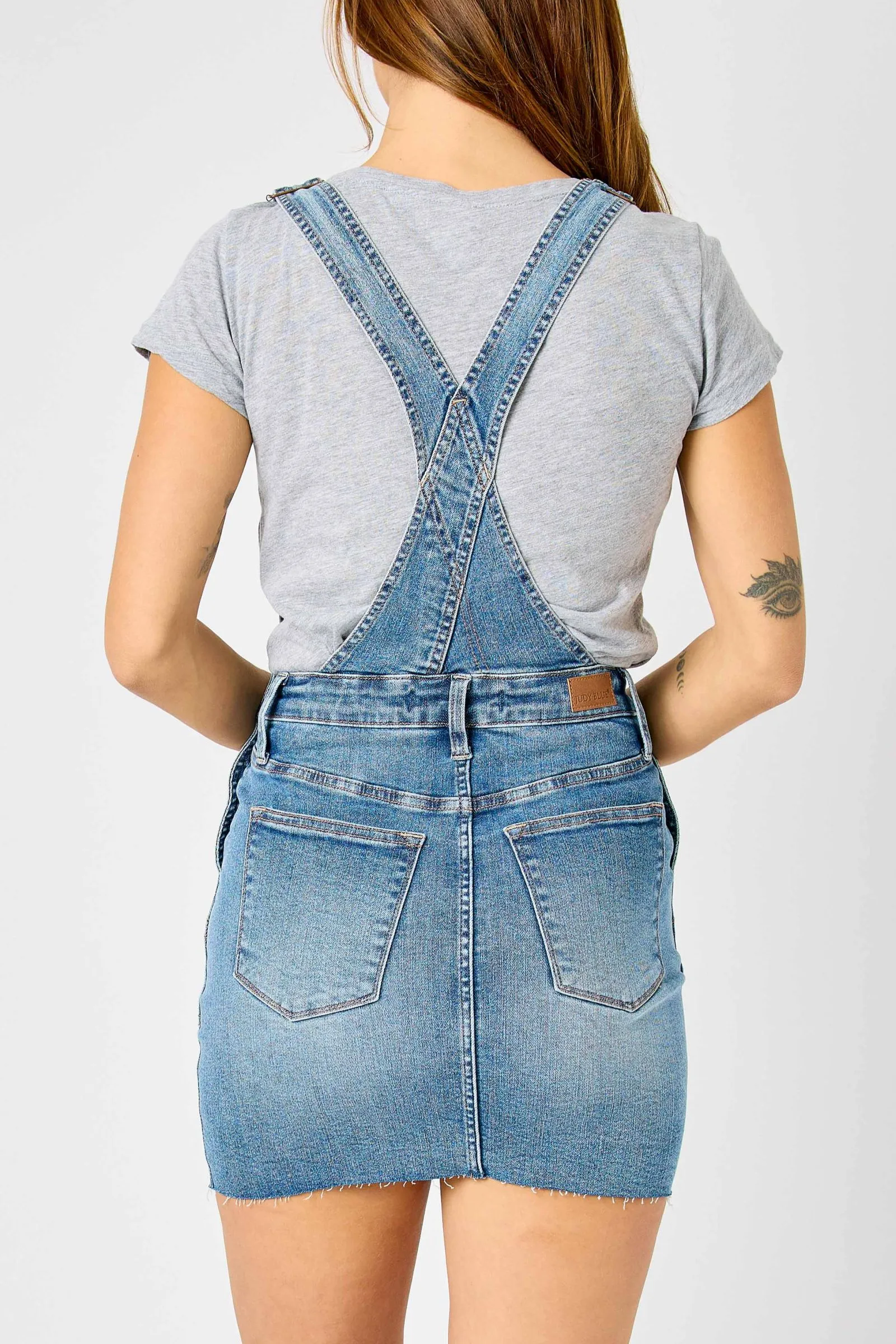 Judy Blue High Rise Raw Hem Skirt Overalls