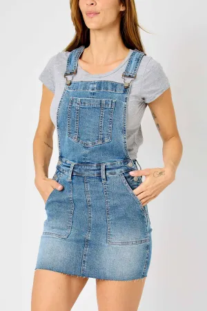 Judy Blue High Rise Raw Hem Skirt Overalls