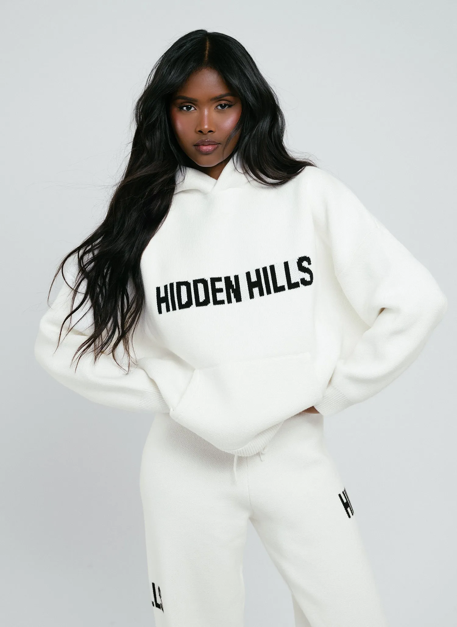 KNIT HOODIE OFF WHITE
