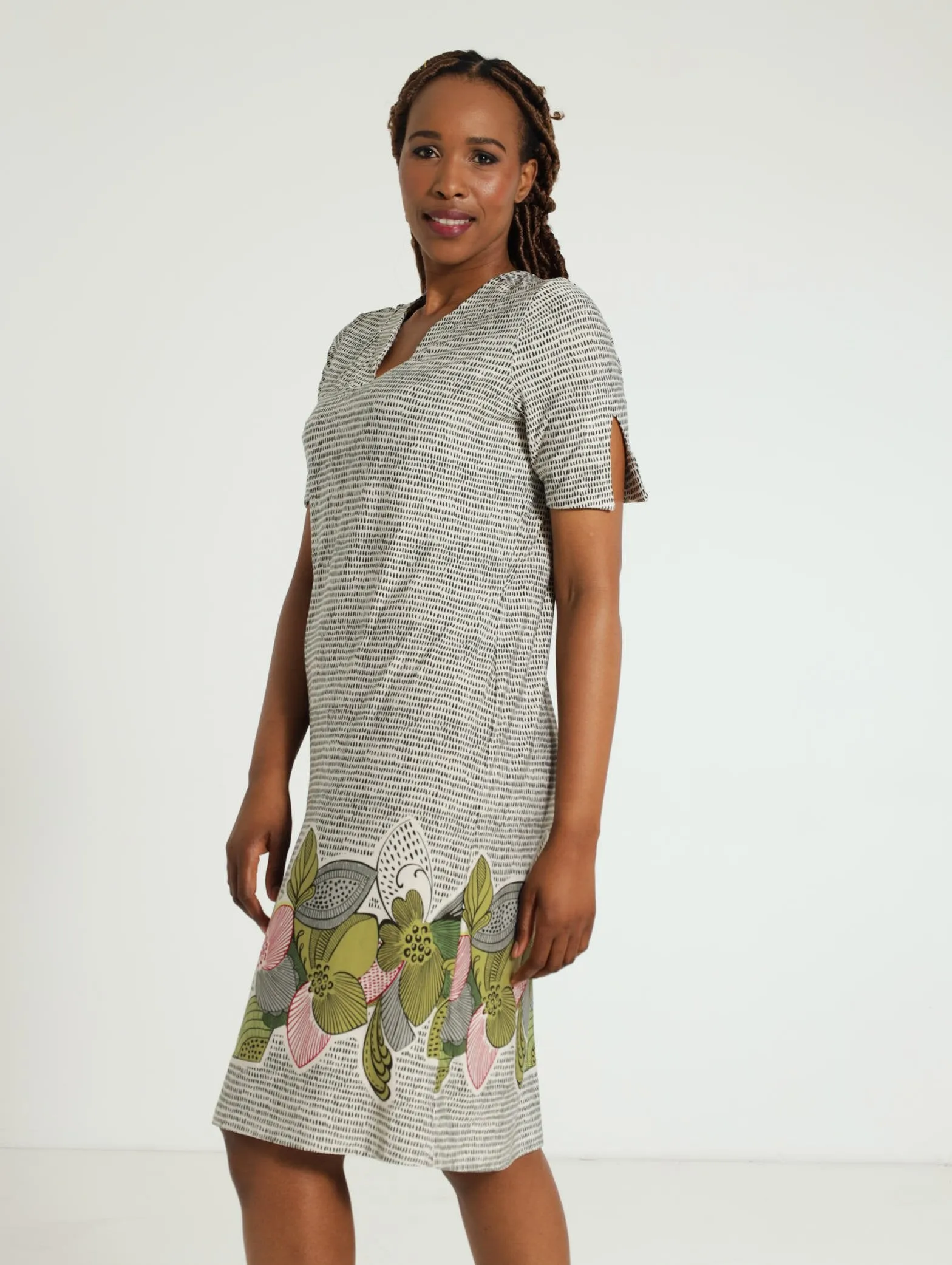 Knit Shift Dress - Brown