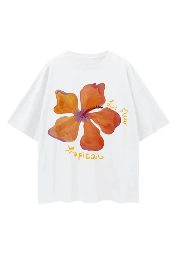 La Fleur Oversize Tee - White