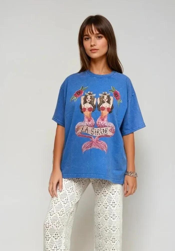 La sirene Oversize Tee - Blue