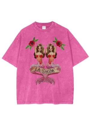 La sirene Oversize Tee - Rose Red