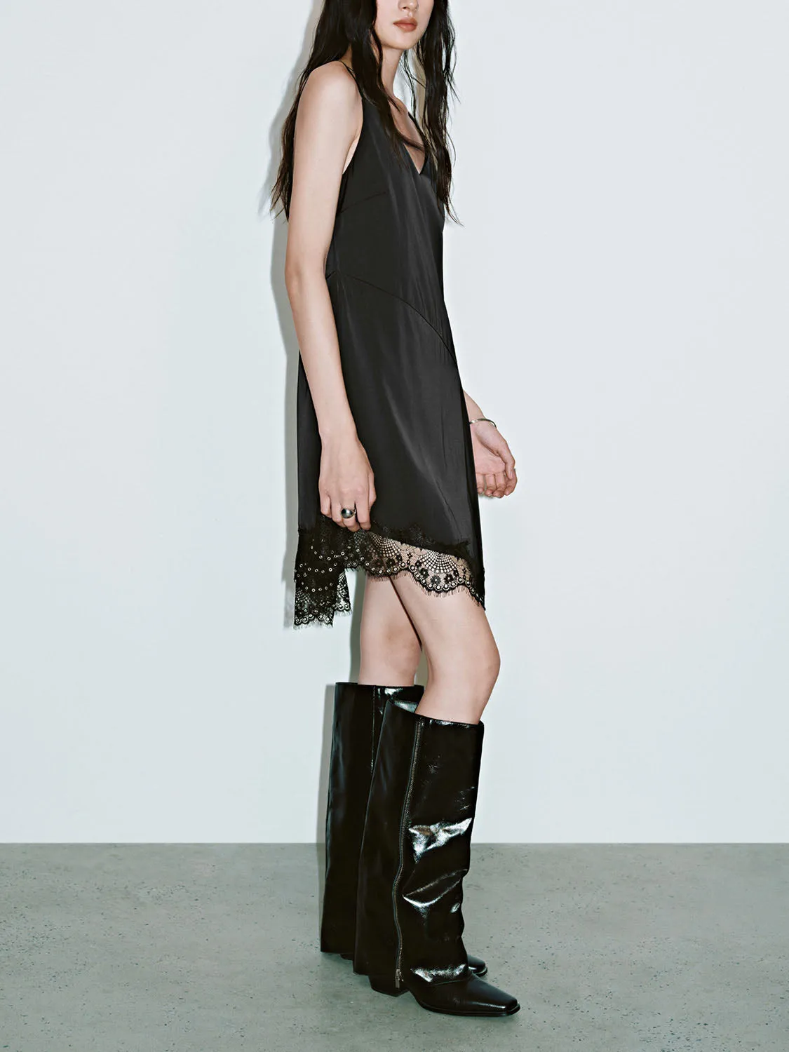 Lace Décor Cami A-Line Dresses