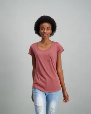 Ladies-Core Pocket T-Shirt - Mauve