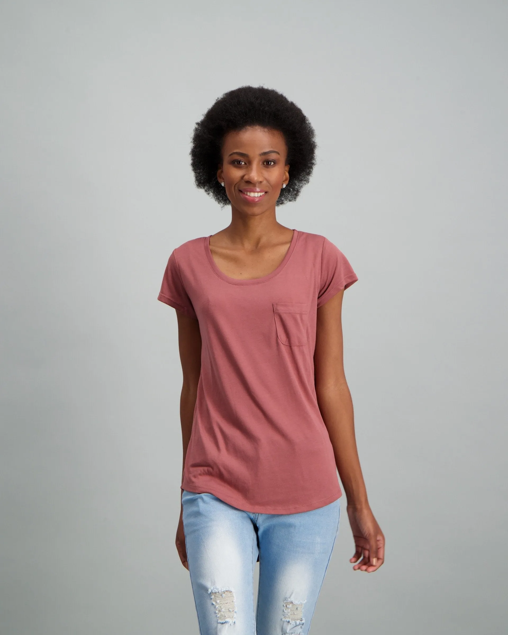 Ladies-Core Pocket T-Shirt - Mauve