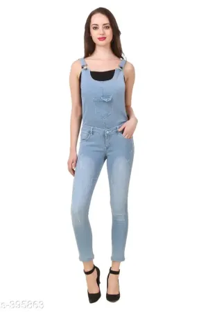 Ladies Solid Dungaree Jumpsuits
