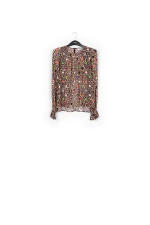 Leopard print and dots loose-fit top