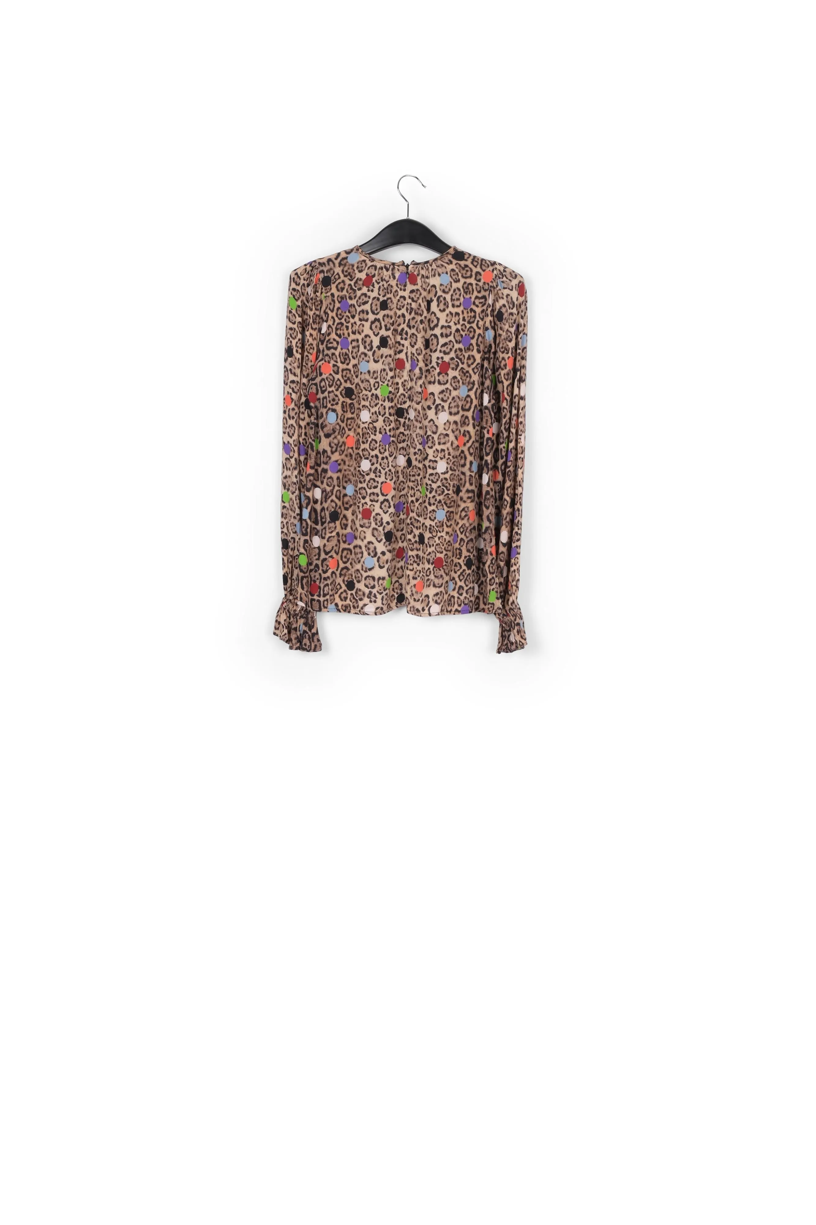 Leopard print and dots loose-fit top
