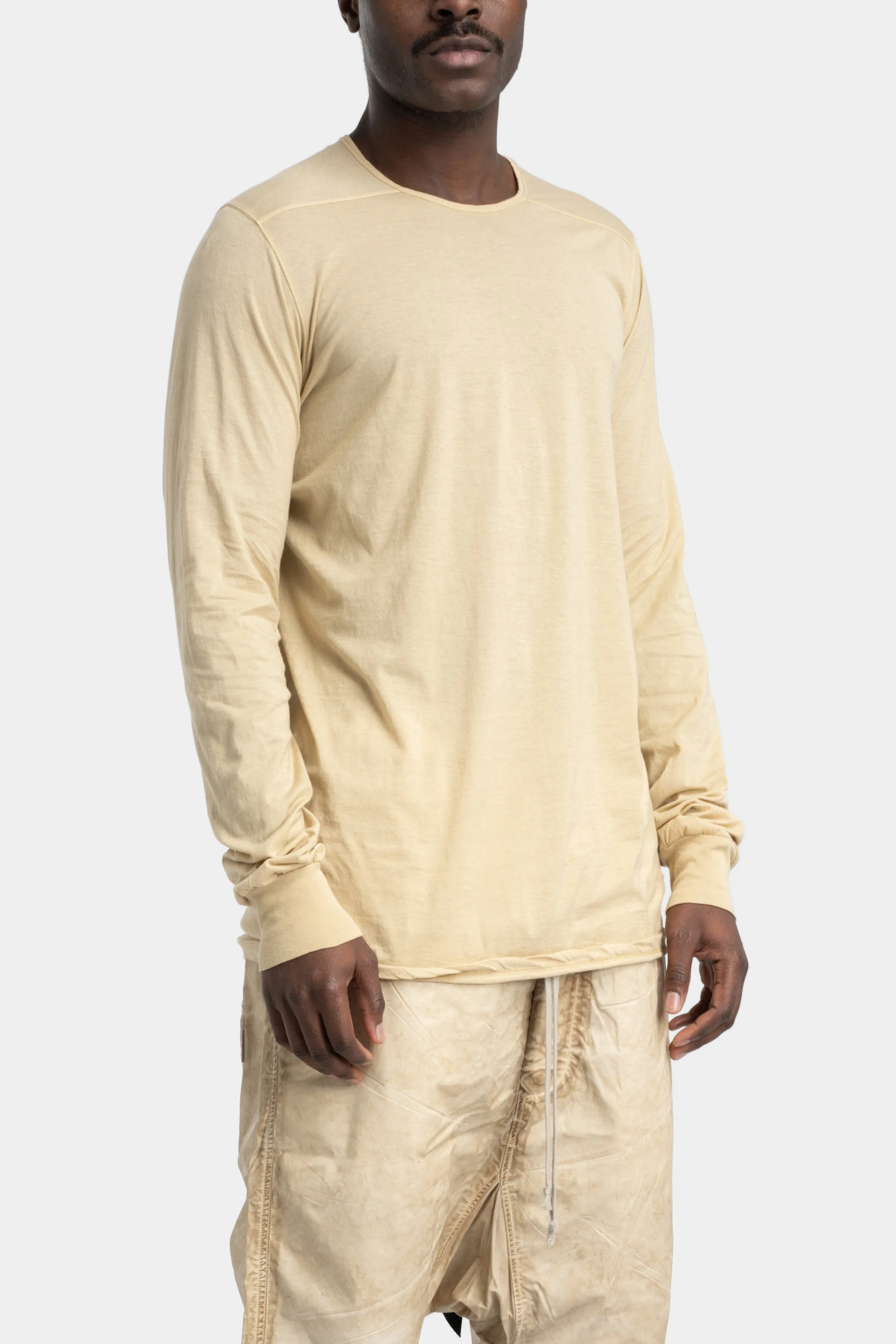 Level long sleeve tee, Cotton gauze - Parchment