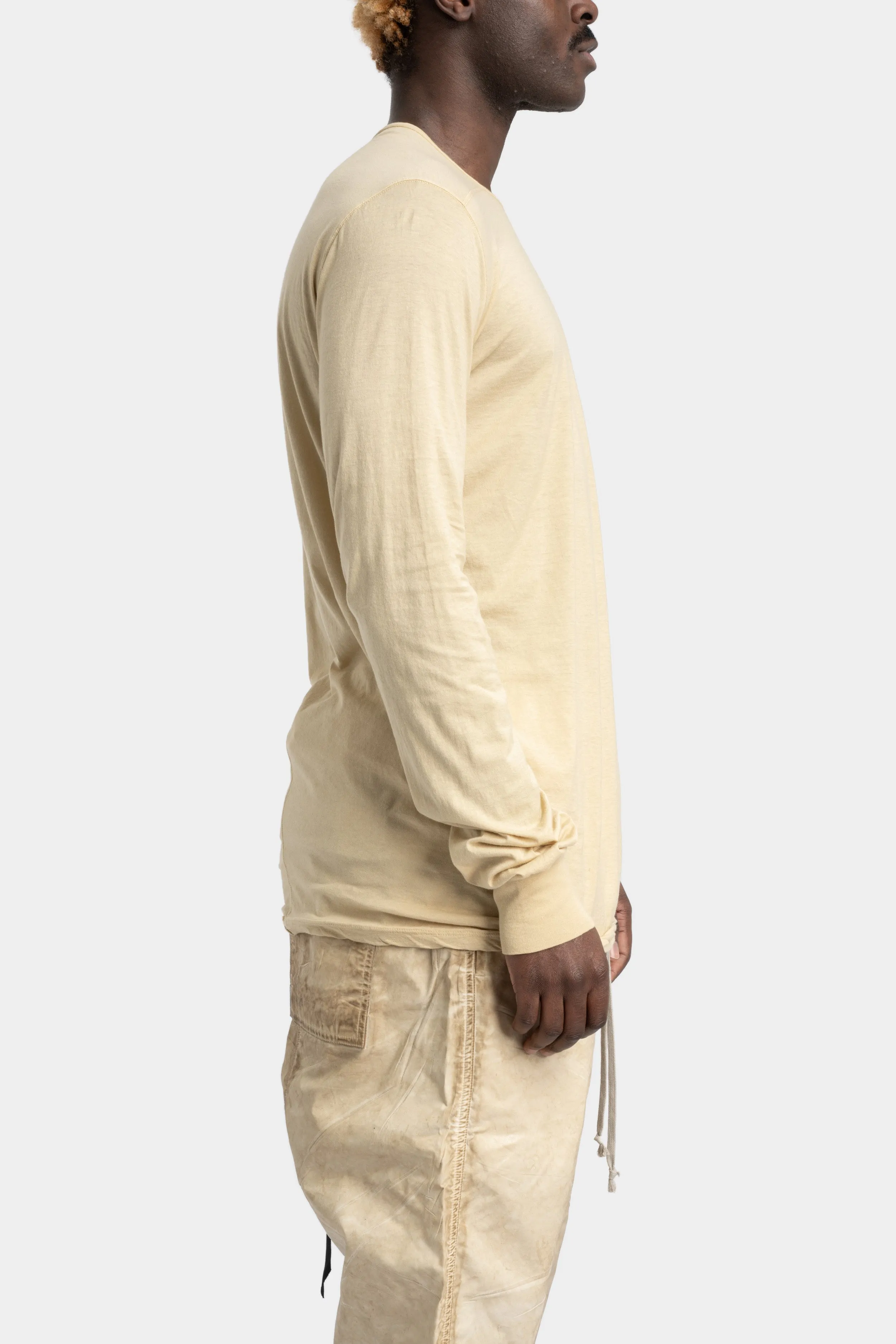 Level long sleeve tee, Cotton gauze - Parchment
