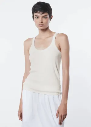 Linen Knit Strappy Tank - Bone