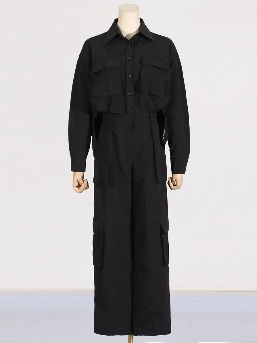 Long Sleeve Cargo Jumpsuit