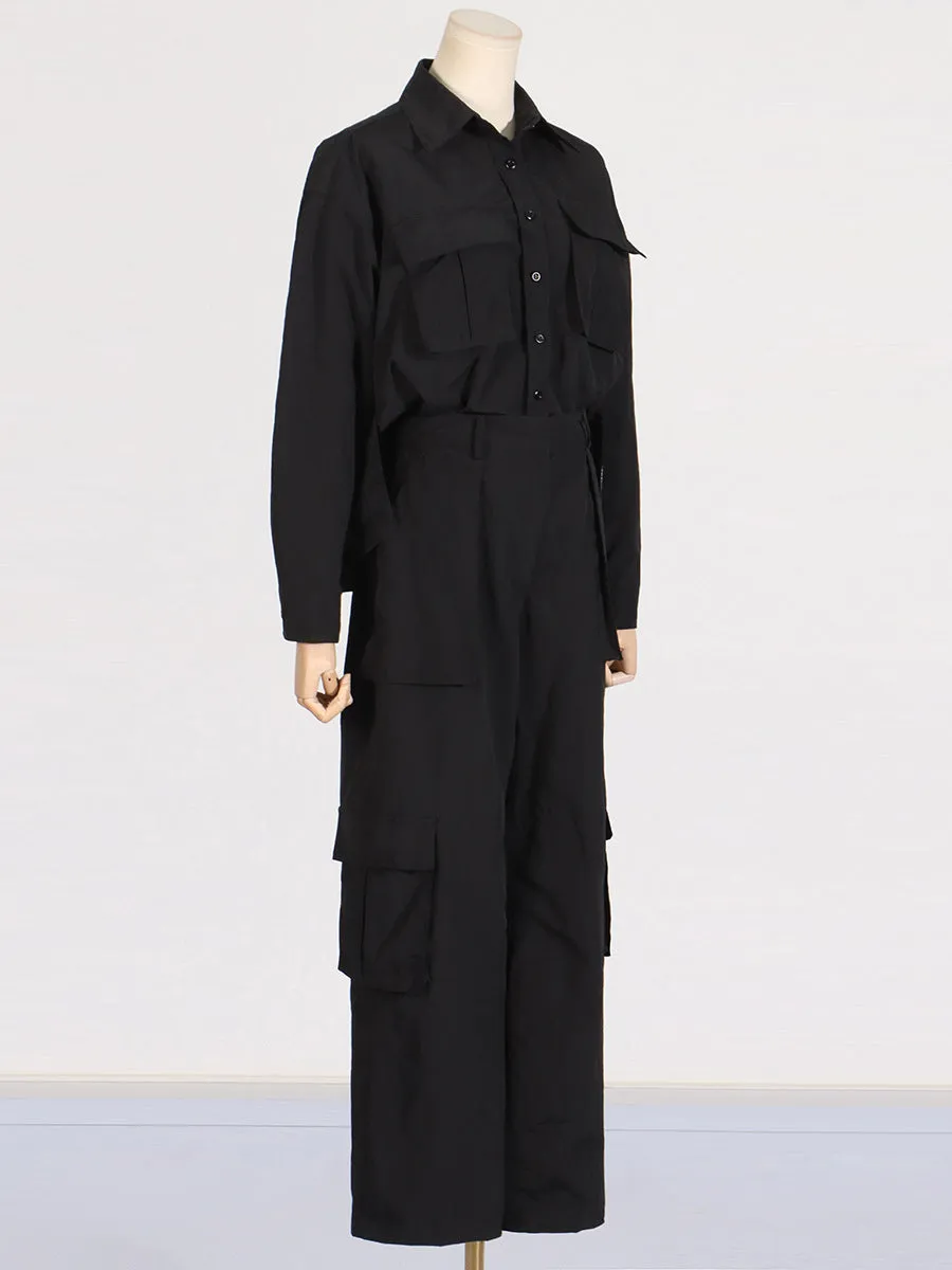 Long Sleeve Cargo Jumpsuit