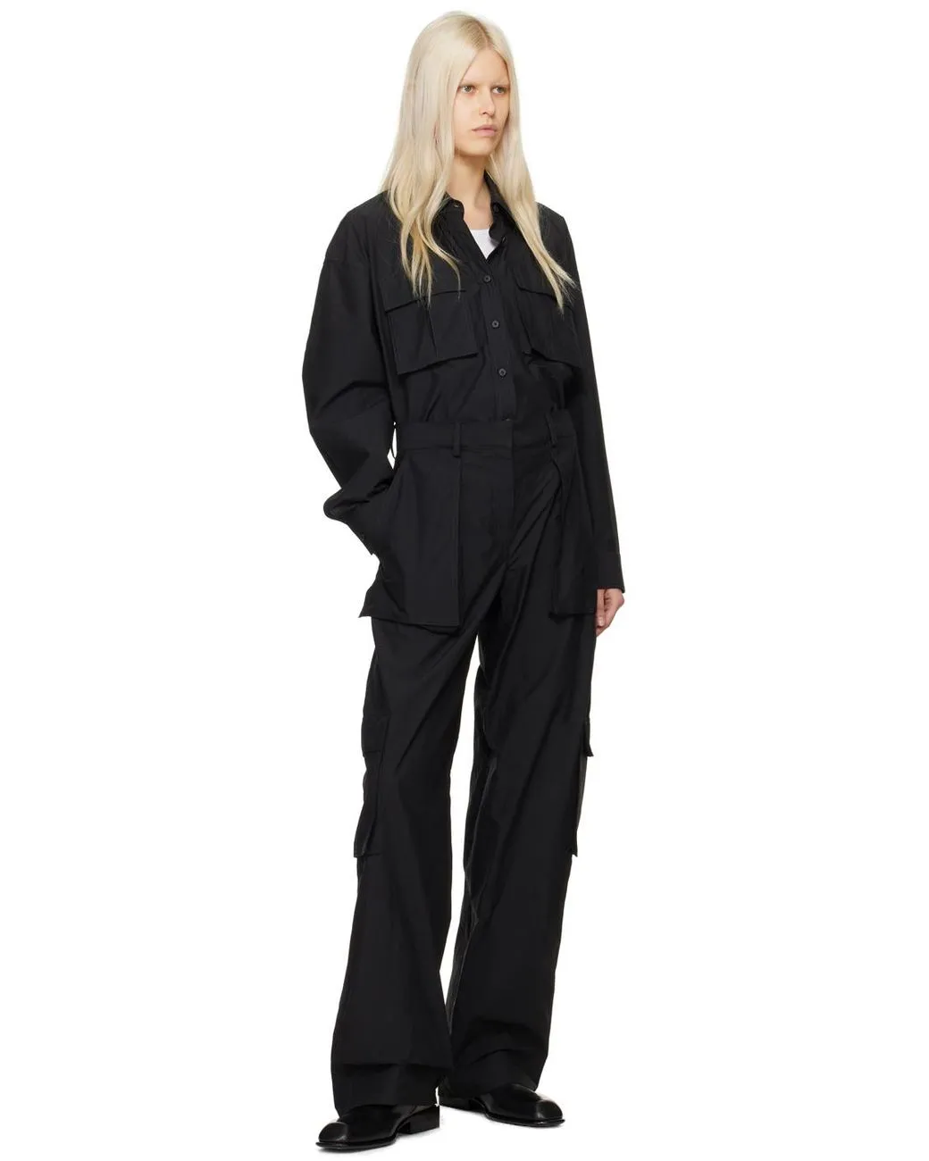 Long Sleeve Cargo Jumpsuit