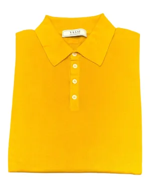 Long-Sleeve Cotton Polo - Saffron
