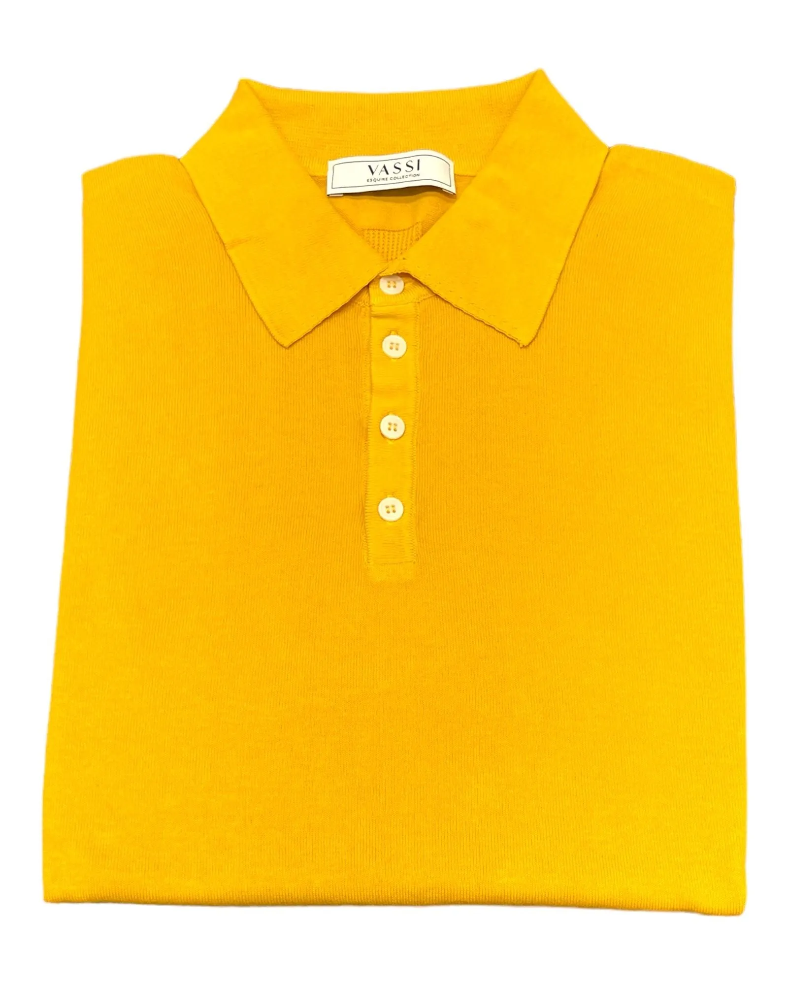 Long-Sleeve Cotton Polo - Saffron