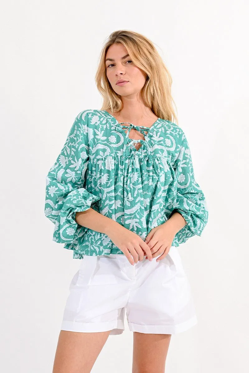 LOOSE FLORAL BLOUSE