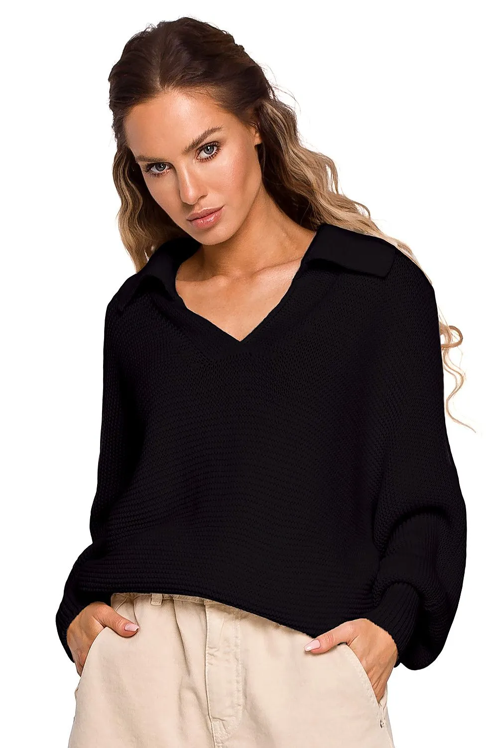 Luxurious Wide-Sleeve Minimalist Sweater