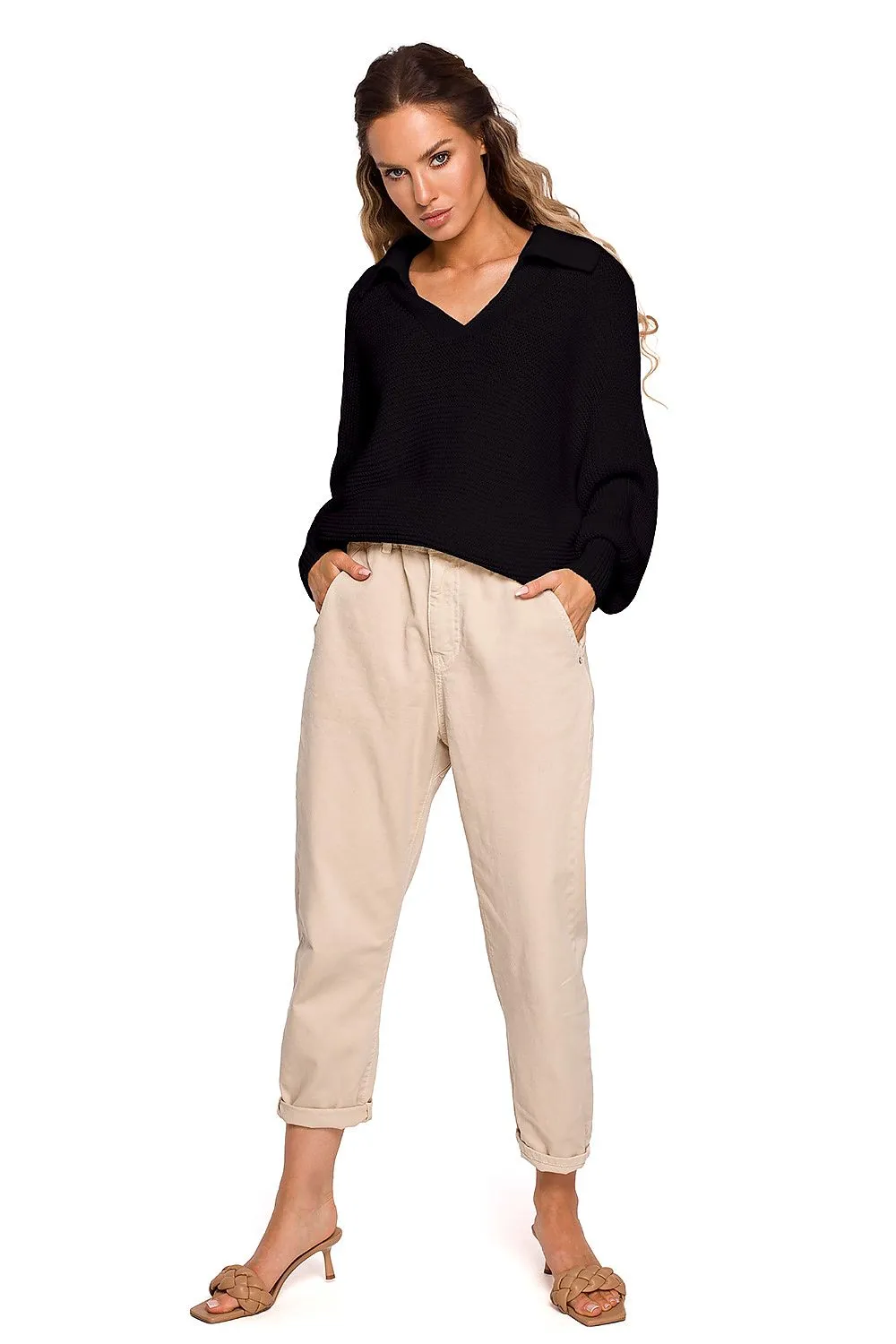 Luxurious Wide-Sleeve Minimalist Sweater