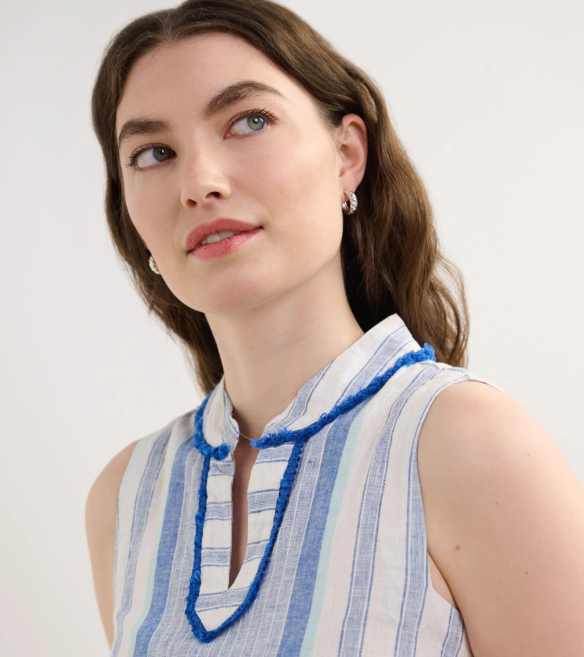 Marin Shift Dress - Blue Stripes