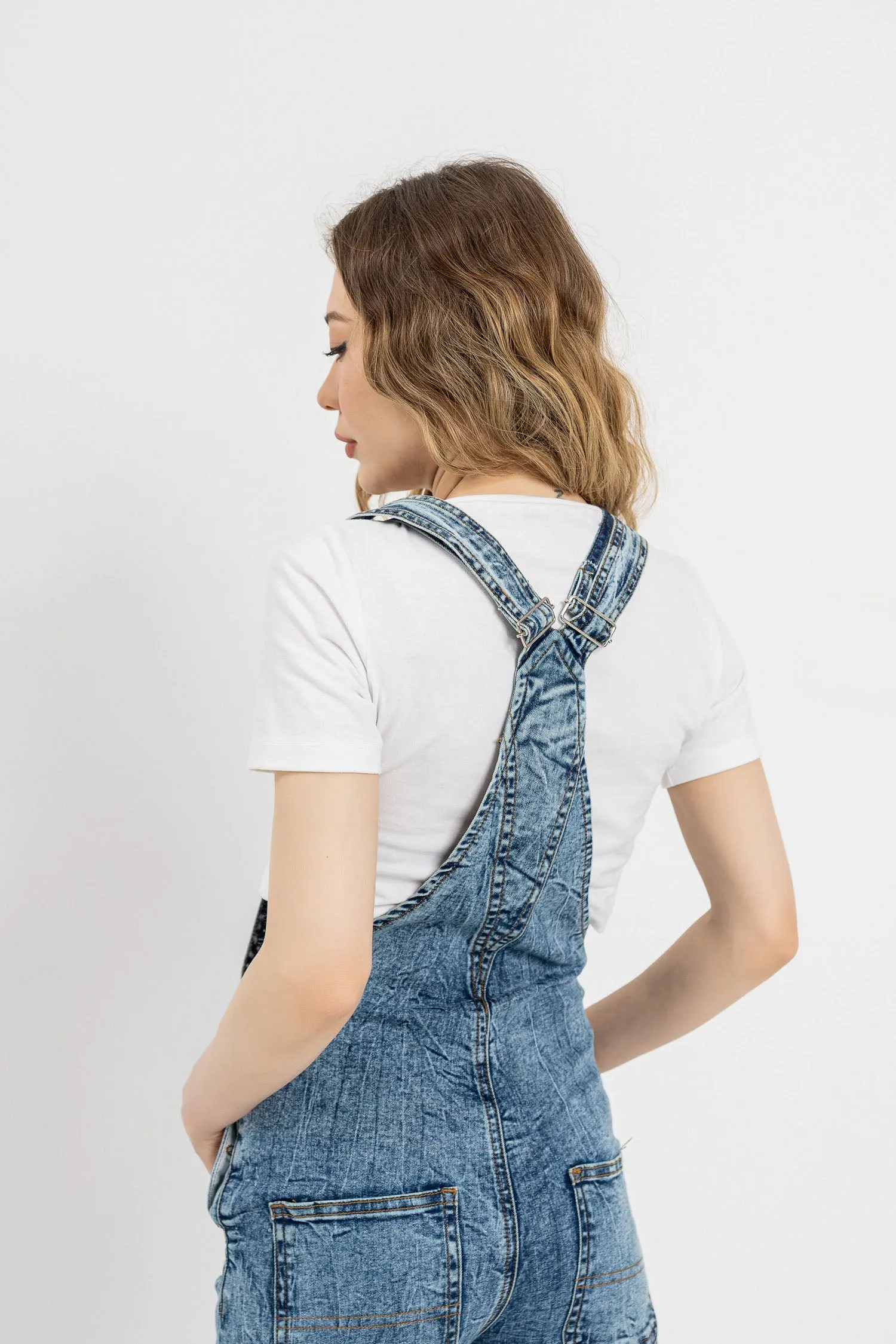 Mid Blue Wash Denim Dungaree
