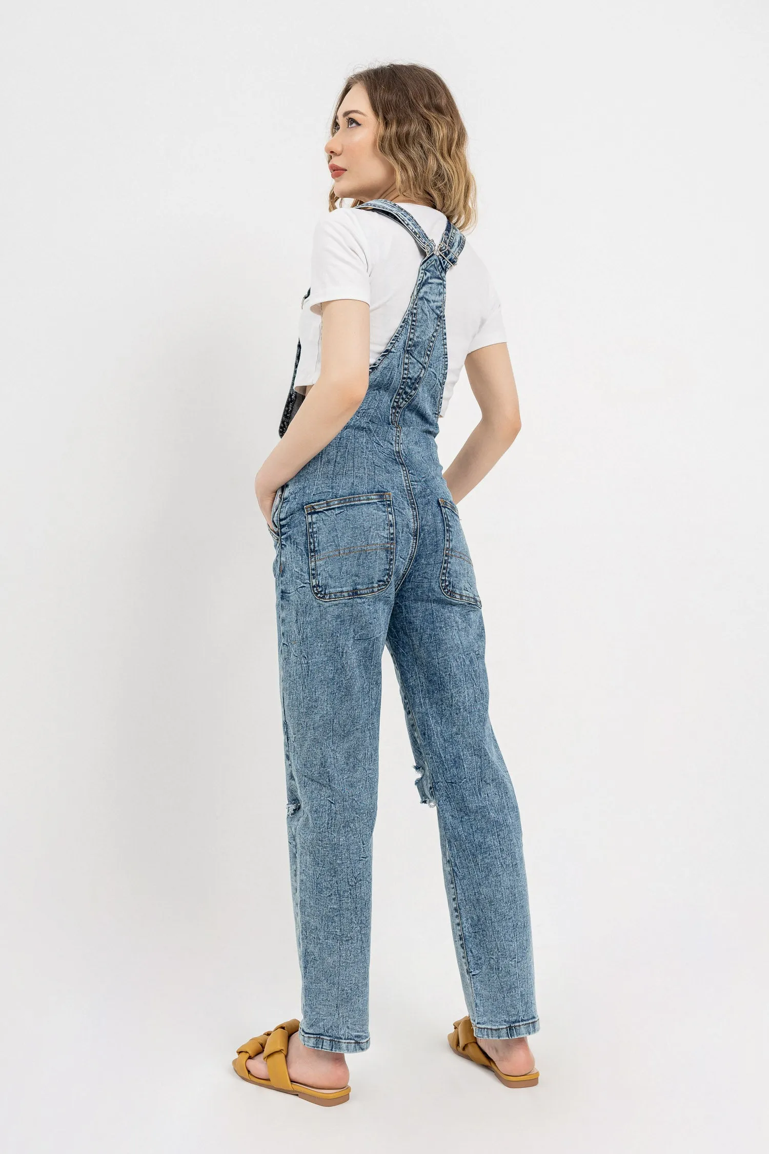 Mid Blue Wash Denim Dungaree