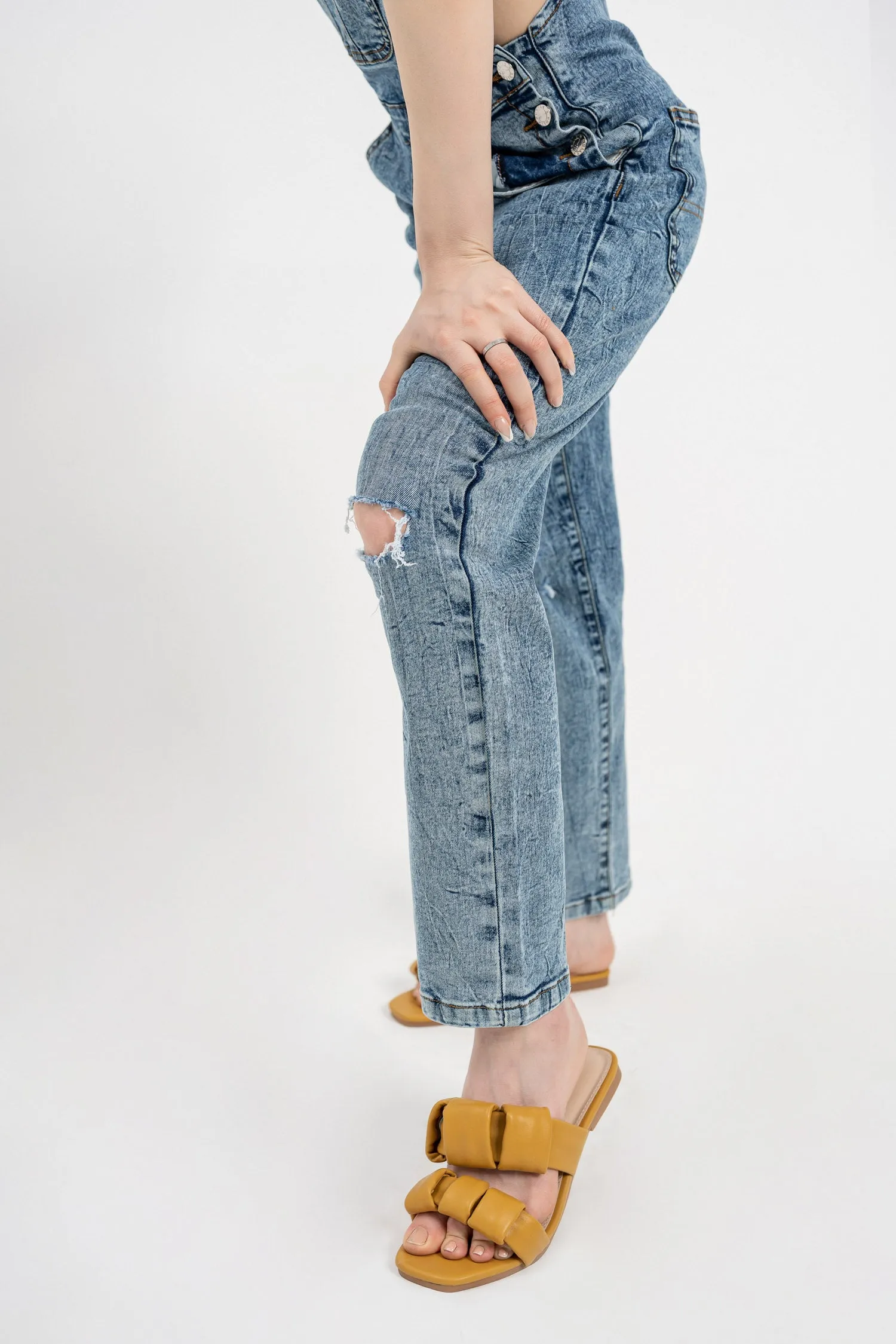 Mid Blue Wash Denim Dungaree