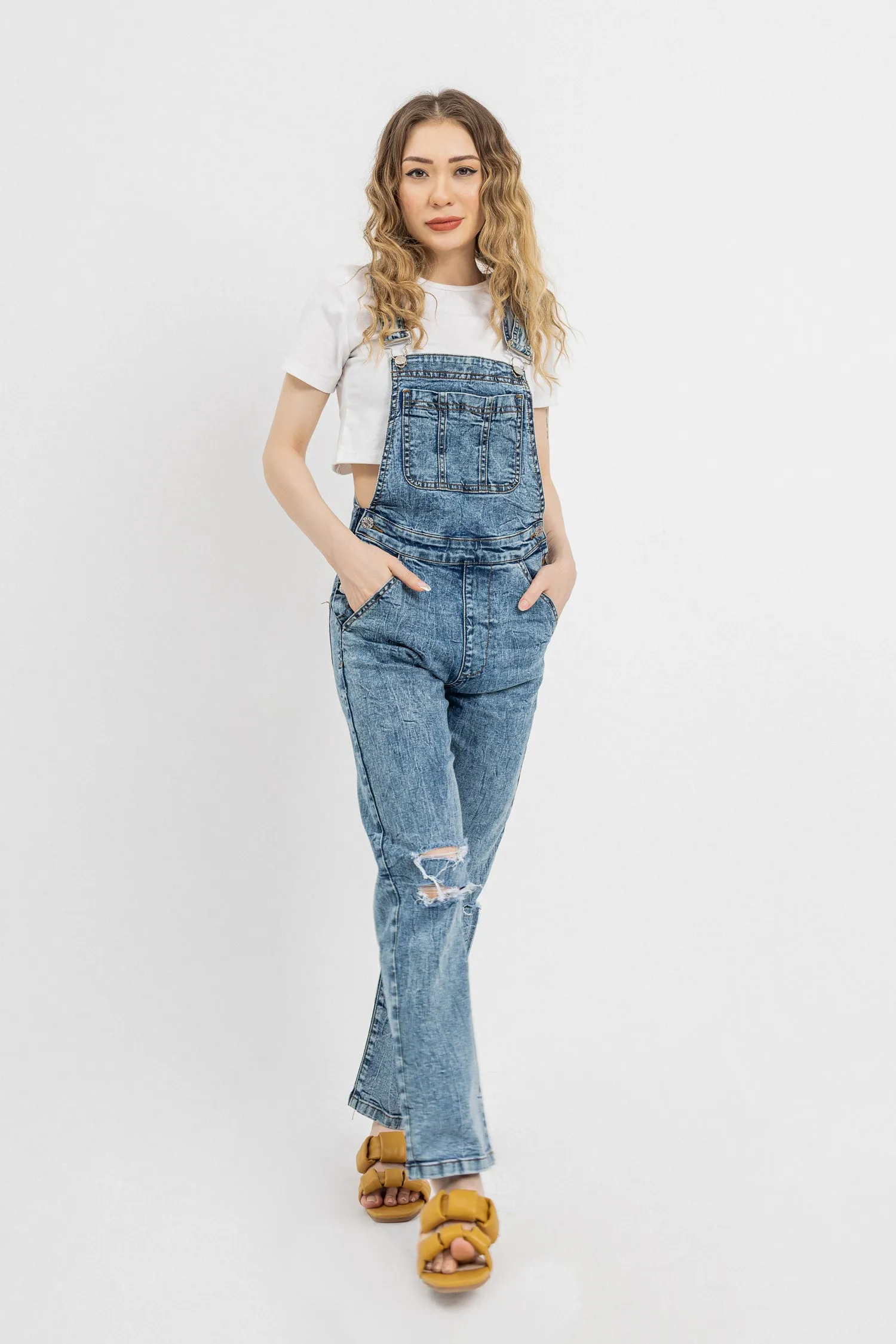 Mid Blue Wash Denim Dungaree