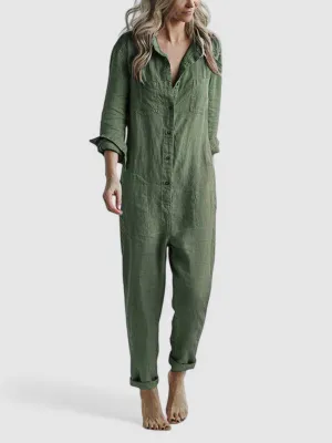 Mikayla - Casual Button-Up Jumpsuit