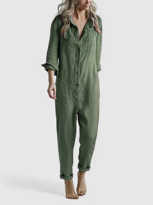 Mikayla - Casual Button-Up Jumpsuit