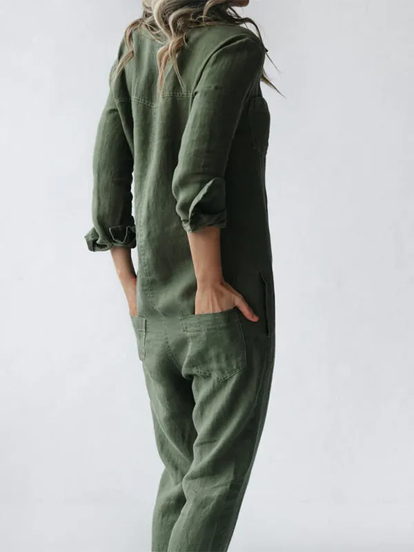 Mikayla - Casual Button-Up Jumpsuit