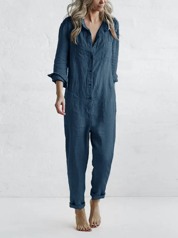 Mikayla - Casual Button-Up Jumpsuit