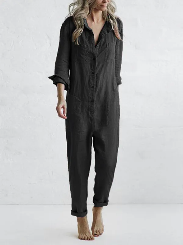 Mikayla - Casual Button-Up Jumpsuit