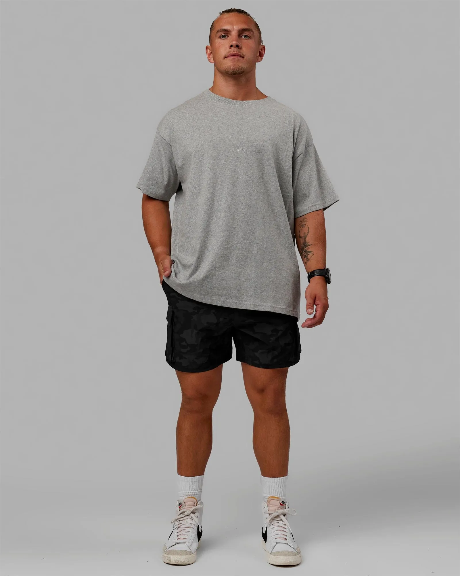 MVP Heavyweight Tee Oversize - Lt Grey Marl