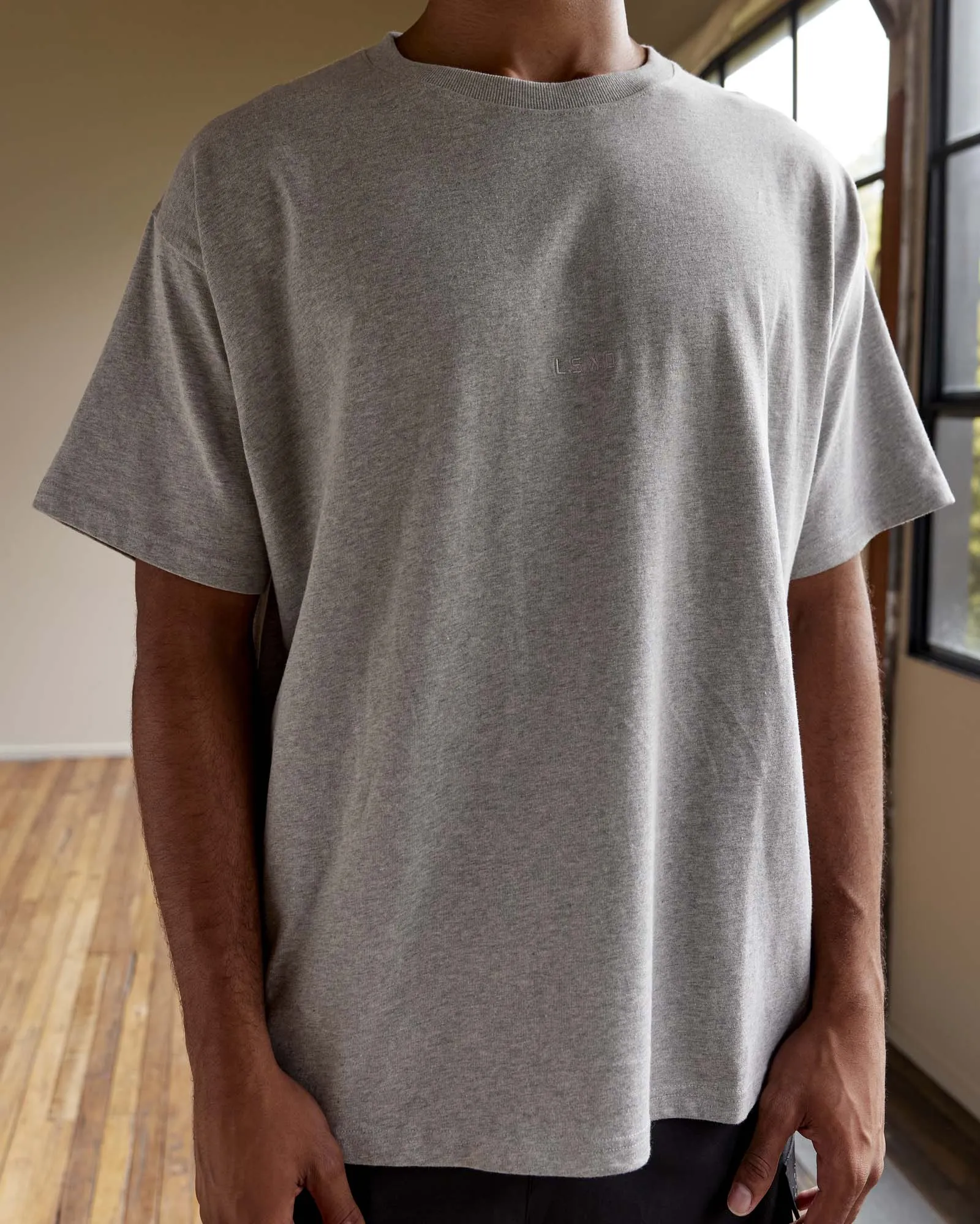 MVP Heavyweight Tee Oversize - Lt Grey Marl