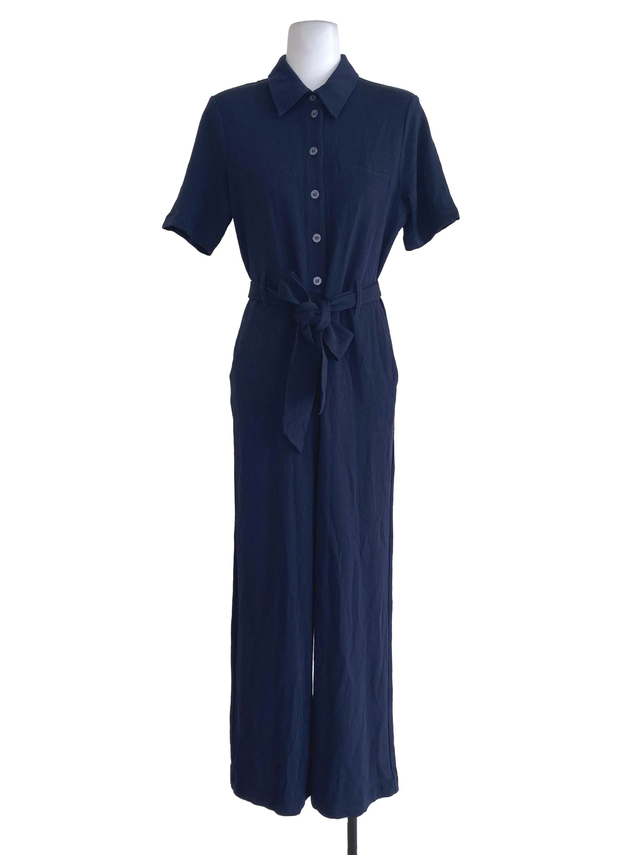 Navy Blue Striped Jumpsuits